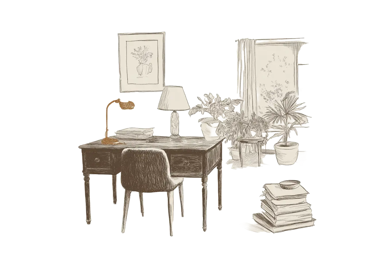 Innredning av arbeidsplass og lesekrok – interiørhjelp og inspirasjon til hjemmet.